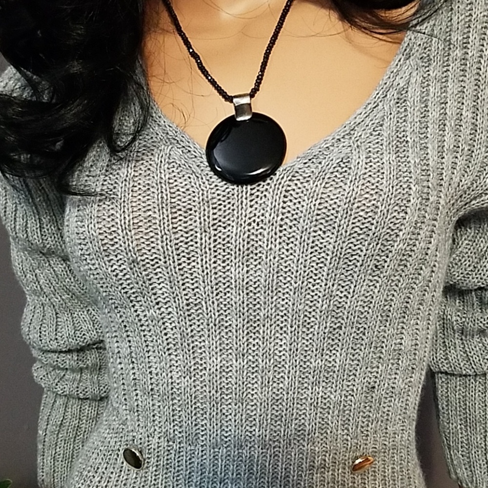 IMPORTED Knitted Dress with Button Detail - Picture 4 of 8